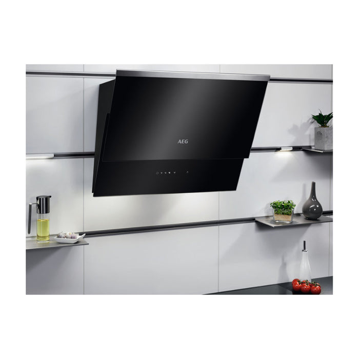 AEG DVB5560B 55cm Angled Chimney Hood - Black Glass Image 3