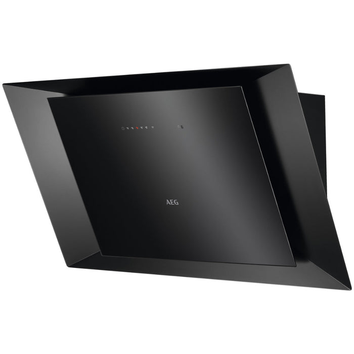 AEG DVK6981HB 90cm Vertical Chimney Hood - Matt Black & Black Glass Image 2