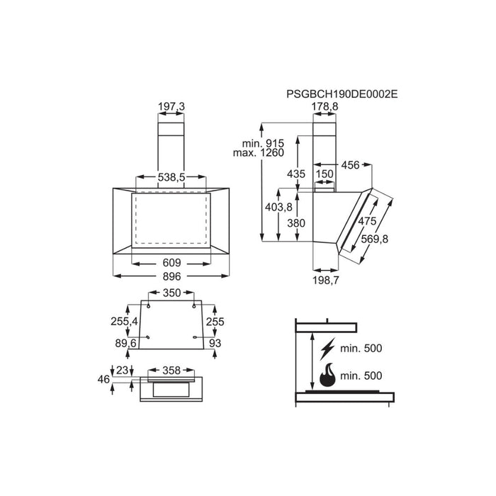 AEG DVK6981HB 90cm Vertical Chimney Hood - Matt Black & Black Glass Image 6