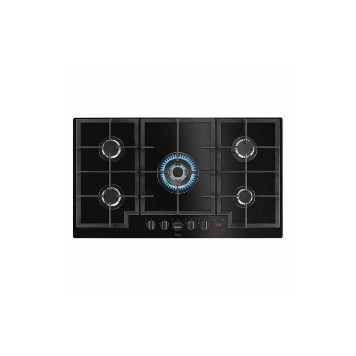 AEG HKB95450NB 90cm Gas on Glass Hob - Black Image 1