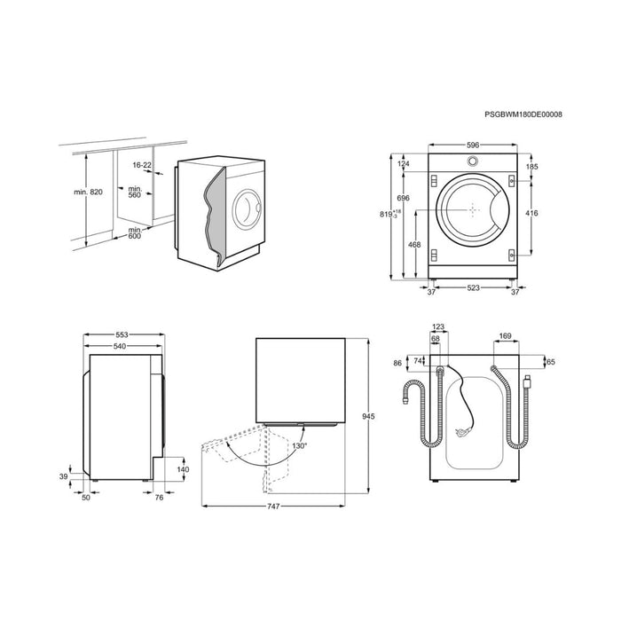 AEG L7FE7261BI B/I 7kg 1200rpm Washing Machine - White Image 2