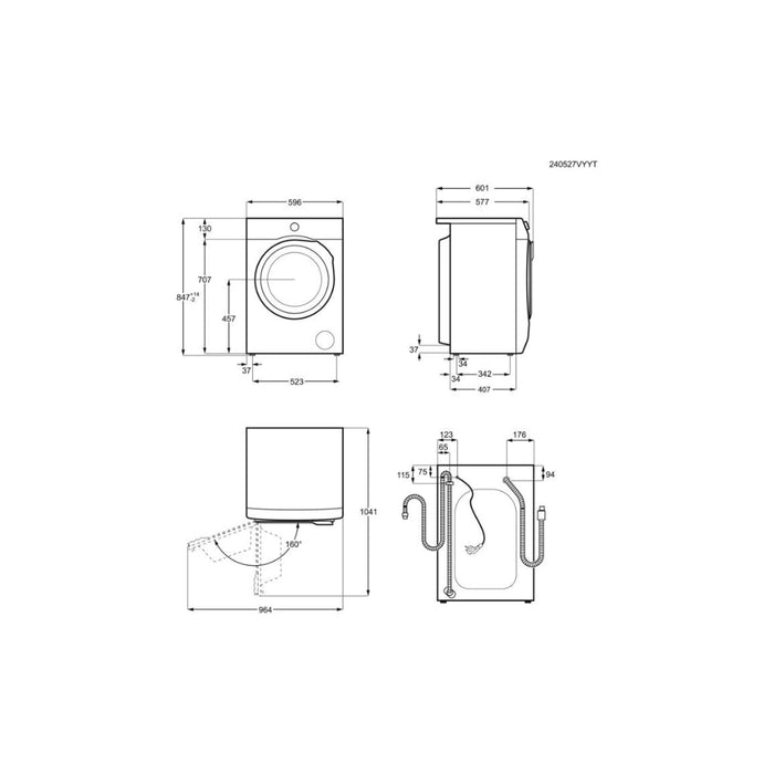 AEG LFR71844B F/S 8kg 1400rpm Washing Machine - White Image 6