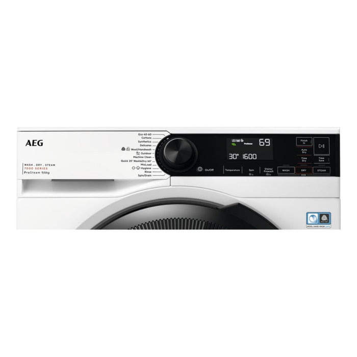 AEG LWR7496O4B F/S 9/6kg 1600rpm ProSteam Washer Dryer - White Image 3