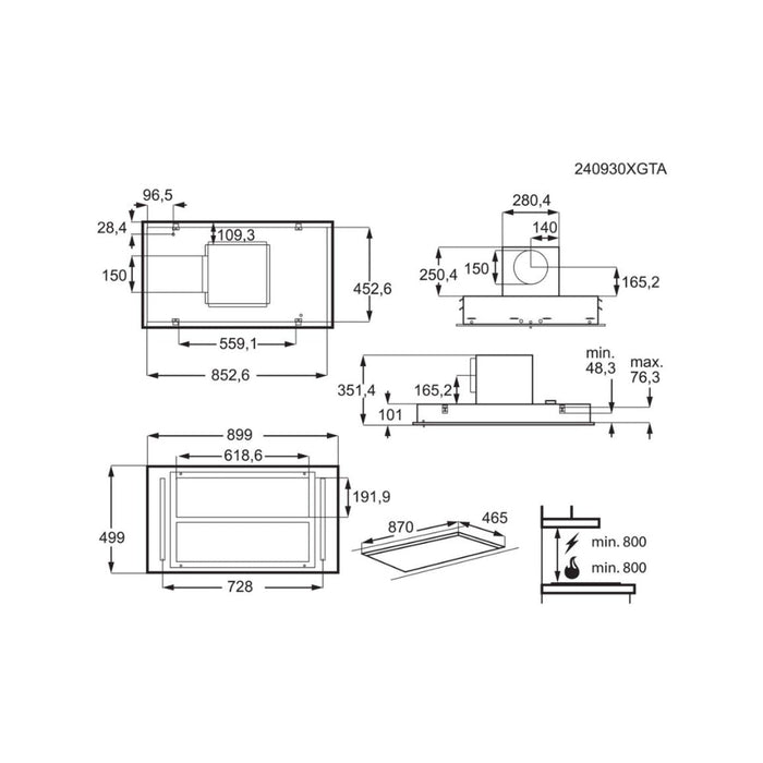 AEG NDC7791SB 90cm Ceiling Hood - Matt Black Image 7