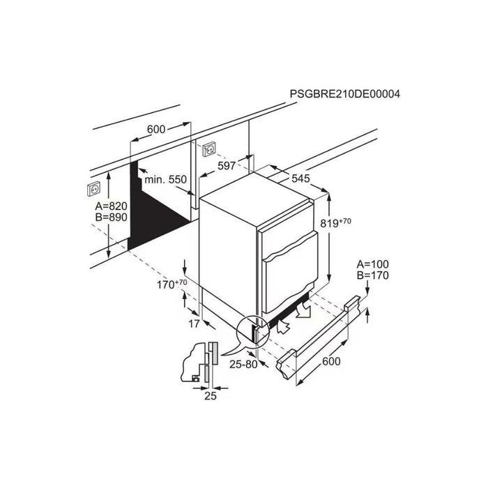 AEG OAB7N82EF B/I Frost Free Under Counter Freezer Image 2