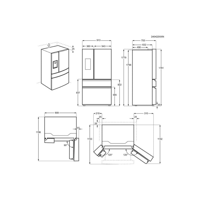 AEG RMB954E9VX F/S TwinTech No Frost American Fridge Freezer - St/Steel Image 8