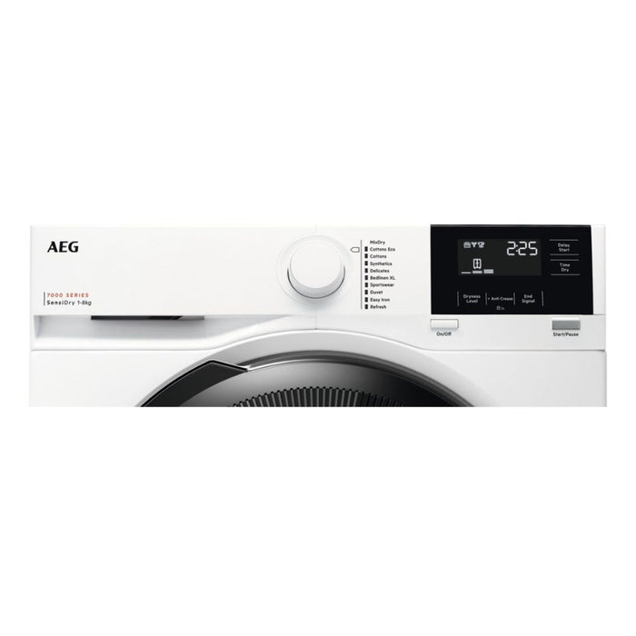 AEG TR718L4B F/S 8kg Heat Pump Condenser Dryer - White Image 3