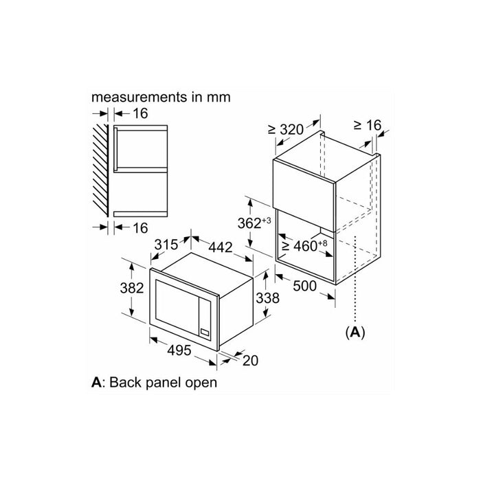 Bosch Series 2 BFL523MS3B B/I 800W Compact Microwave - Black Image 5