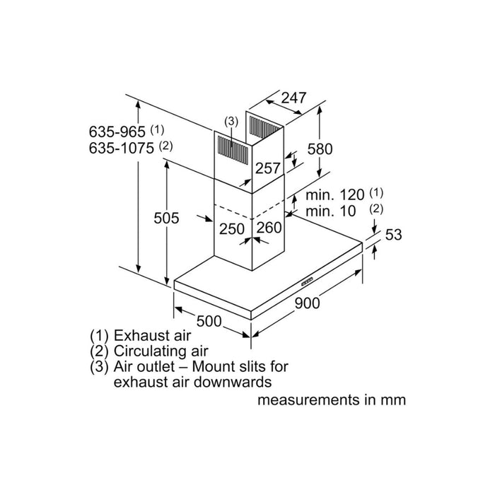 Bosch Series 2 DWB94BC50B Box Design Chimney Hood - St/Steel Image 2