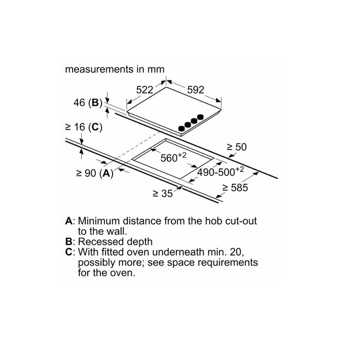 Bosch Series 2 PKE611CA3E 60cm Electric Hob - Black Glass Image 5