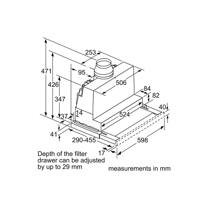 Bosch Series 4 DFS067A51B Telescopic Hood - Metallic Silver Image 5