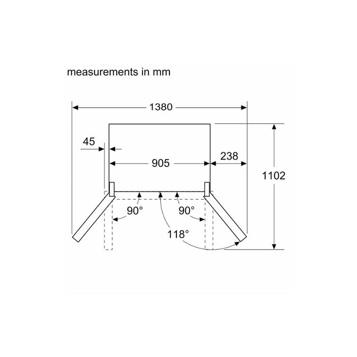 Bosch Series 4 KFN96APEAG F/S NoFrost 4 Door Fridge Freezer - Metallic Silver Image 2