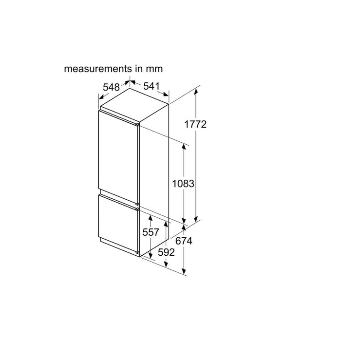 Bosch Series 4 KIV87VSE0G B/I Low Frost 70/30 Fridge Freezer (Sliding Hinge) Image 9