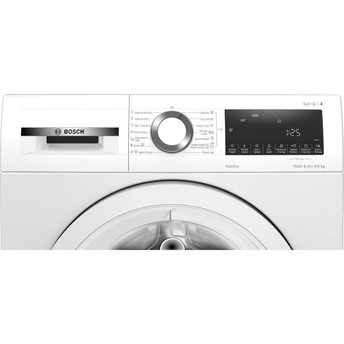 Bosch Series 4 WNA144V9GB F/S 9/5kg 1400rpm Washer Dryer - White Image 2