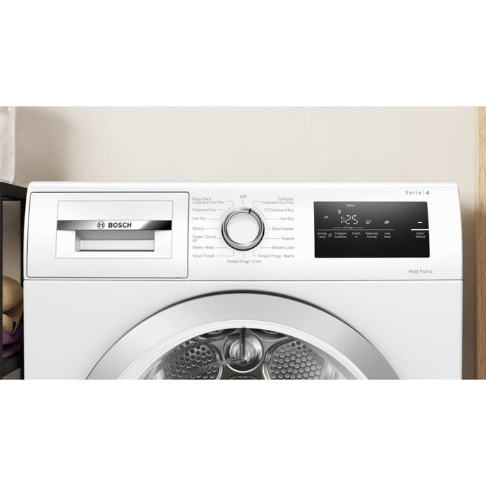 Bosch Series 4 WTH85223GB F/S 8kg Heat Pump Tumble Dryer - White Image 3