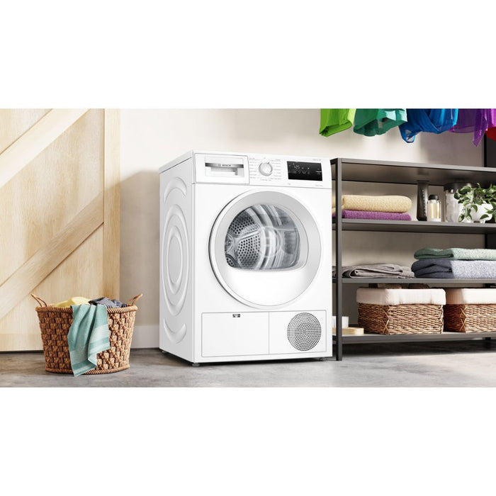 Bosch Series 4 WTH85225GB F/S 8kg Heat Pump Condenser Dryer - White Image 9