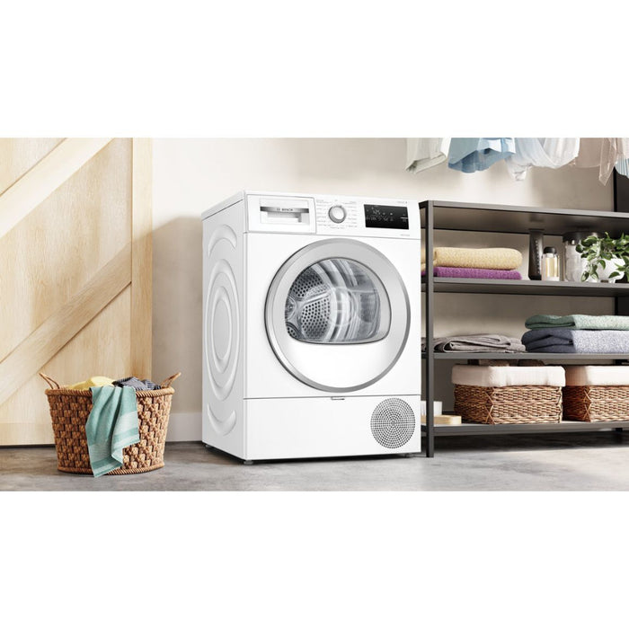 Bosch Series 4 WTH85226GB F/S 8kg Heat Pump Condenser Dryer - White Image 4