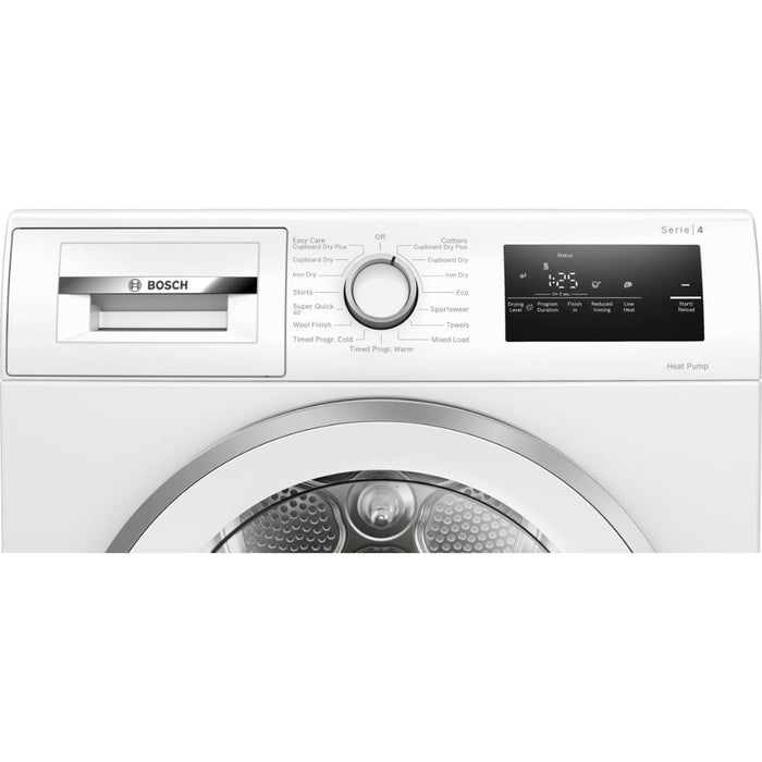 Bosch Series 4 WTH85226GB F/S 8kg Heat Pump Condenser Dryer - White Image 6