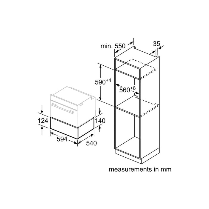 Bosch Series 6 BIC510NB0 14cm Warming Drawer - Black Image 4