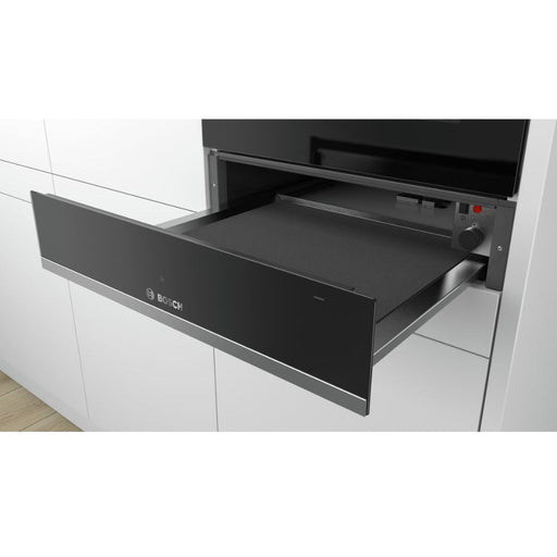 Bosch Series 6 BIC510NS0B 14cm Warming Drawer - Black & St/Steel Image 1