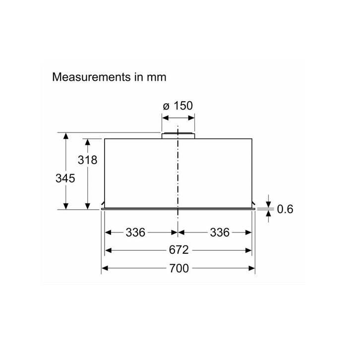 Bosch Series 6 DLN56AC60B Canopy Hood - Black Image 15