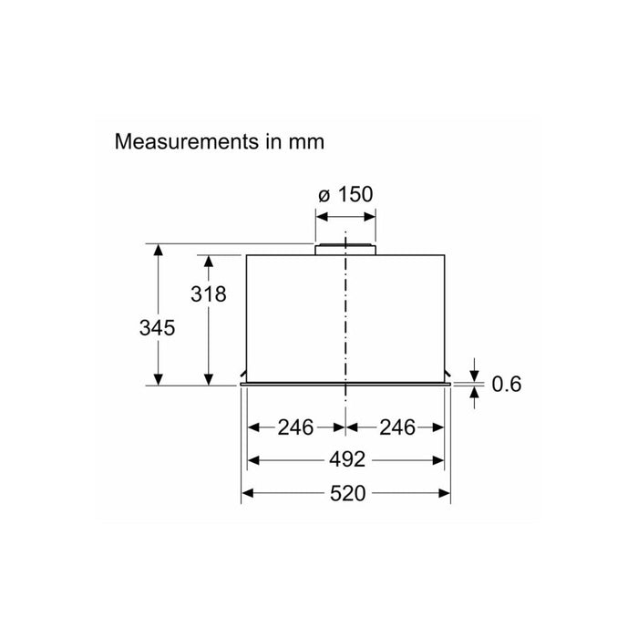 Bosch Series 6 DLN56AC60B Canopy Hood - Black Image 9