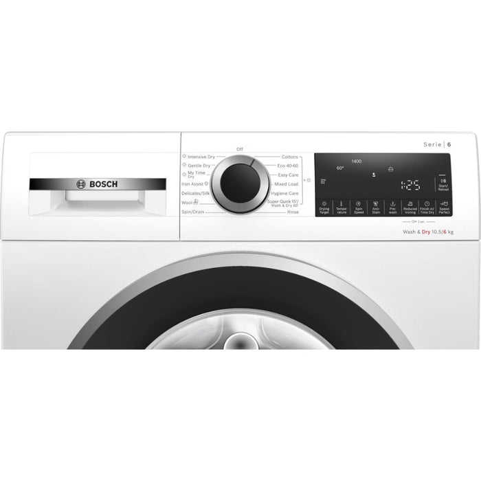 Bosch Series 6 WNG25401GB F/S 10.5/6kg 1400rpm Washer Dryer - White Image 7