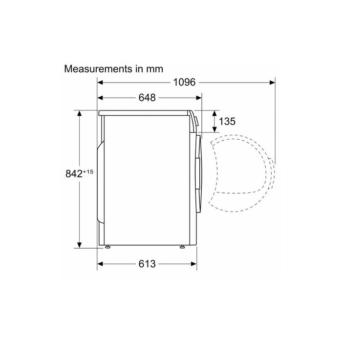 Bosch Series 6 WPG23108GB F/S 8kg Condenser Dryer - White Image 6