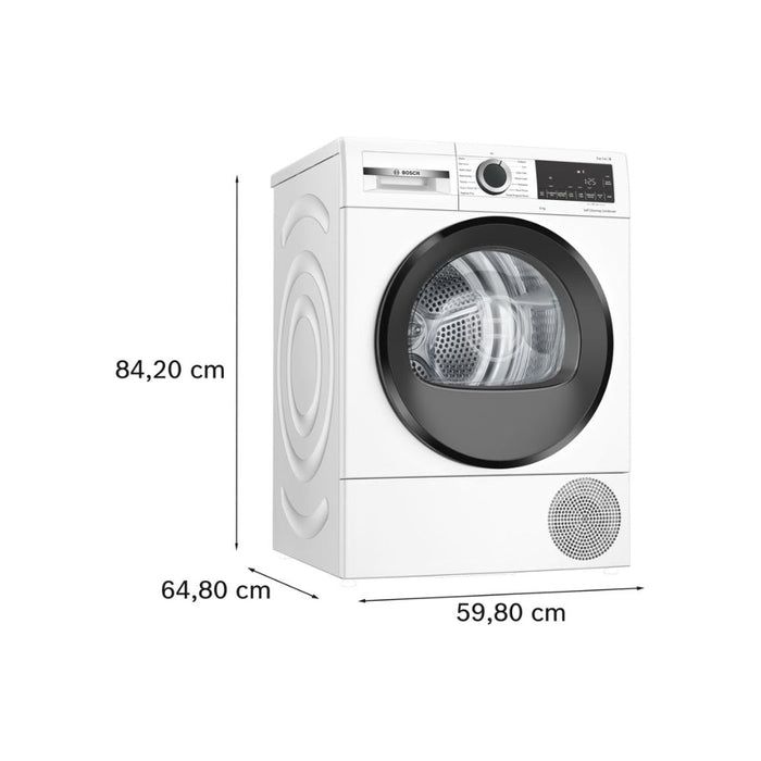 Bosch Series 6 WQG24502GB F/S 9kg Heat Pump Condenser Dryer - White Image 9
