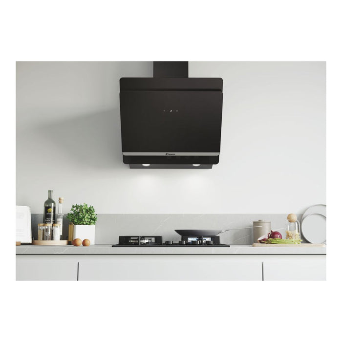 Candy CDG6CEBWIFI 60cm Angled Chimney Hood - Black Image 2