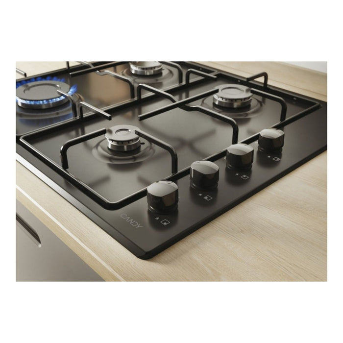 Candy CHW6LBB 60cm Gas Hob - Black Image 2