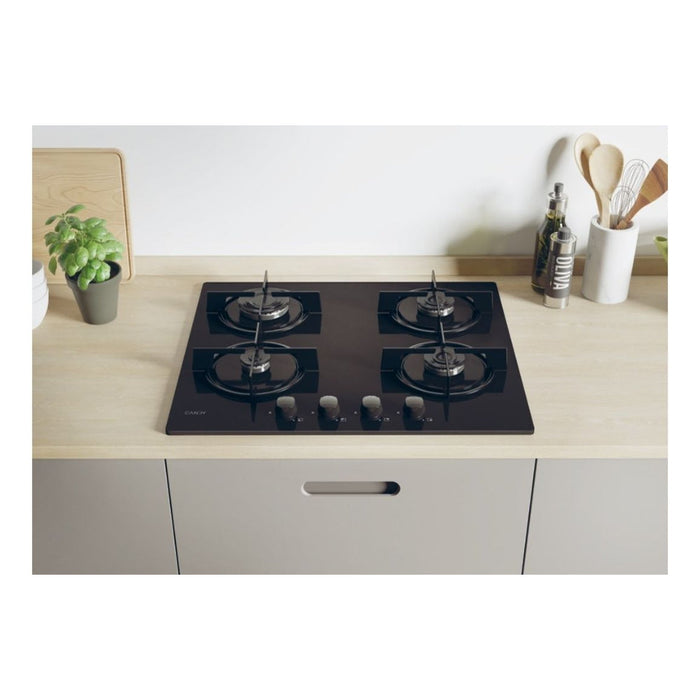 Candy CVW6BB 60cm Gas on Glass Hob - Black Image 6