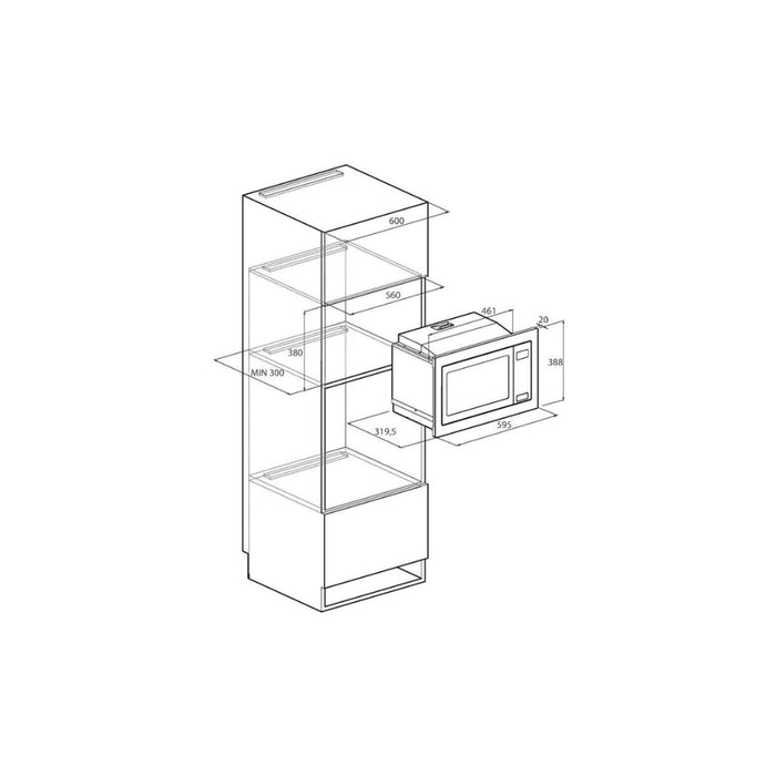 Candy MIS1730BUK B/I 1000W Microwave - Black Image 2