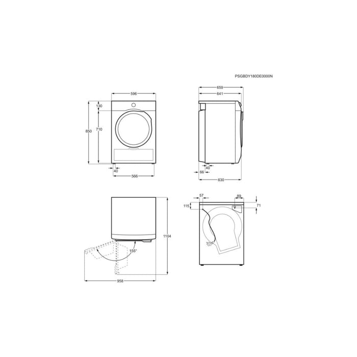 Electrolux EDCD648WD F/S 8kg Condenser Dryer - White Image 5