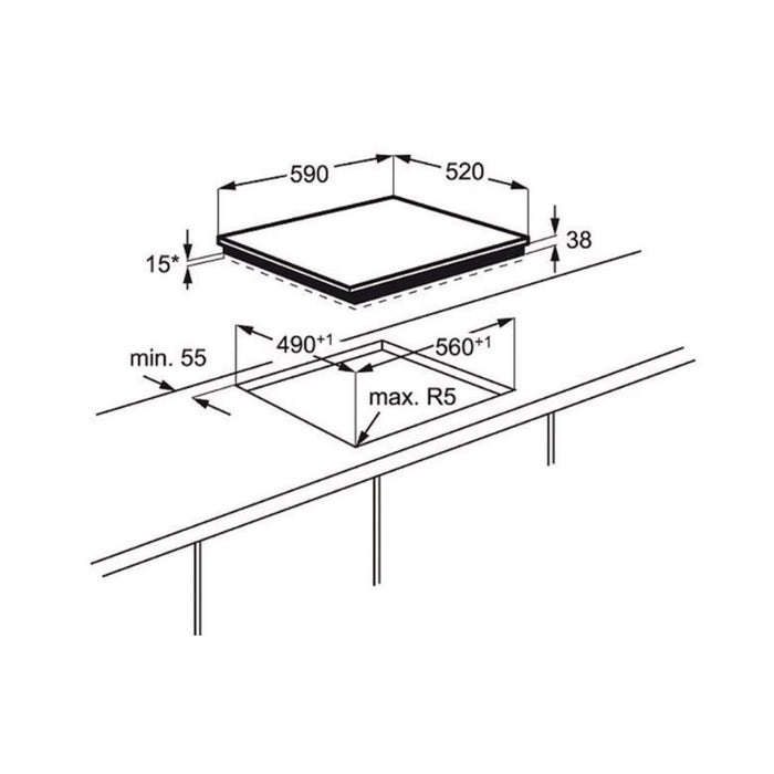 Electrolux EHF6140FOK 60cm Ceramic Hob - Black Image 2