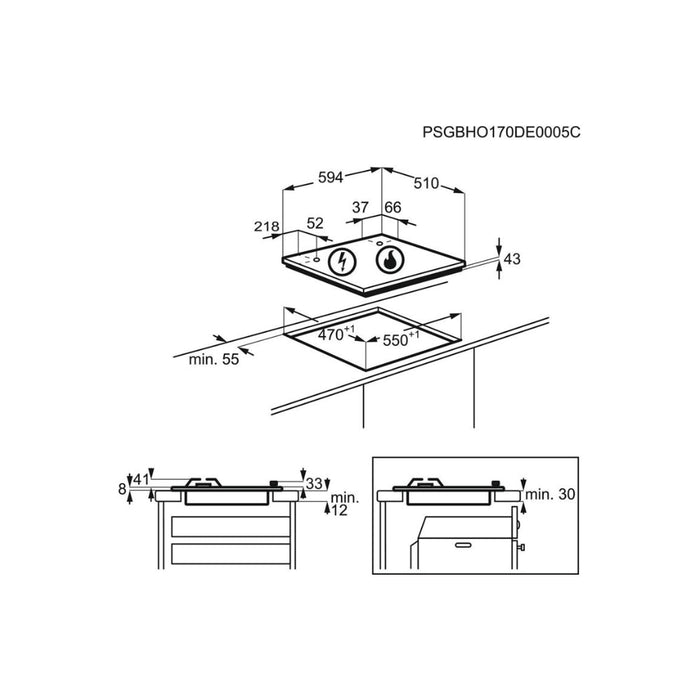 Electrolux KGS6404SX 60cm Gas Hob - St/Steel Image 2