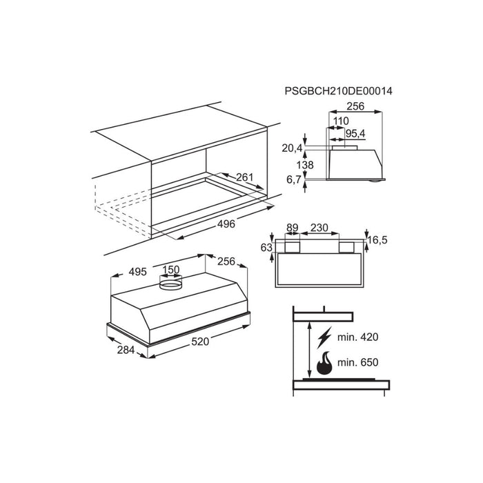 Electrolux LFG235S 52cm Canopy Hood - Silver Image 4