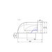 Elica 150mm Round-to-Rectangular 90&deg; Bend Vertical Fitting Image 2