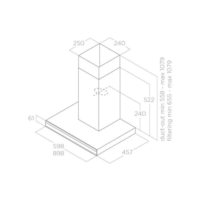 Elica Adele 90cm Chimney Hood - Matt Black Image 4