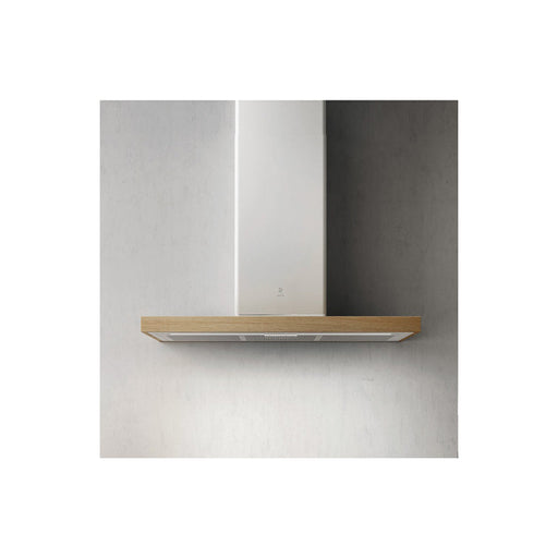 Elica Bio 90cm Chimney Hood - White/Oak Image 1