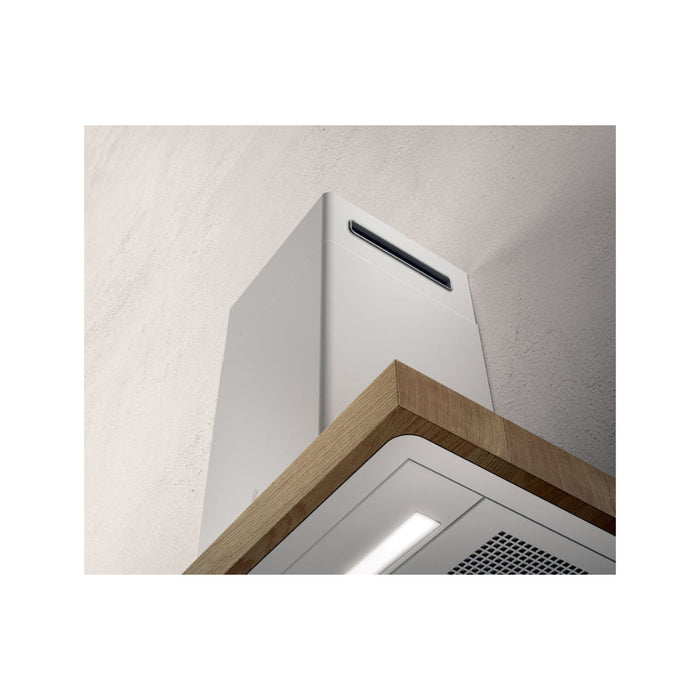 Elica Bio 90cm Chimney Hood - White/Oak Image 2