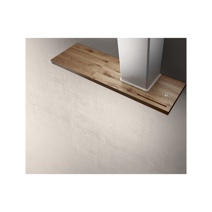 Elica Bio 90cm Chimney Hood - White/Oak Image 3