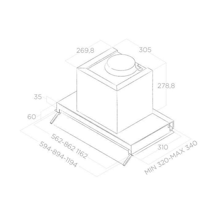 Elica Boxin HE Integrated Hood - St/Steel & White Glass Image 3