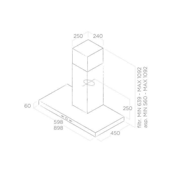 Elica Cruise Chimney Hood - St/Steel Image 2