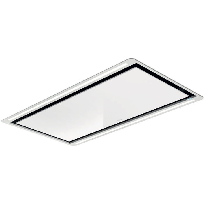 Elica HiLight Glass H16 100cm Ceiling Hood - White Glass Image 1