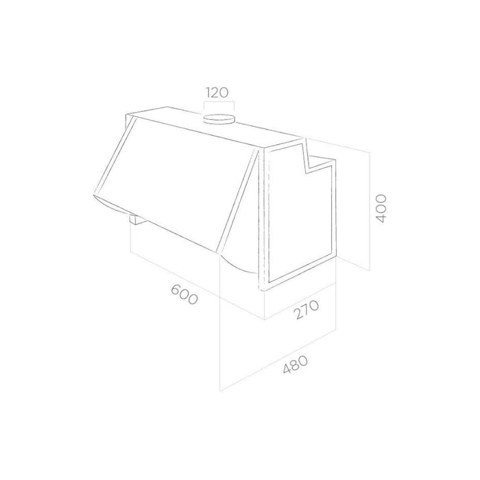 Elica Integrata 60cm Canopy Hood - Grey Image 2