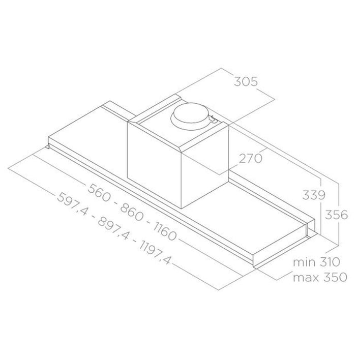 Elica Lever Telescopic Hood - St/Steel Image 2