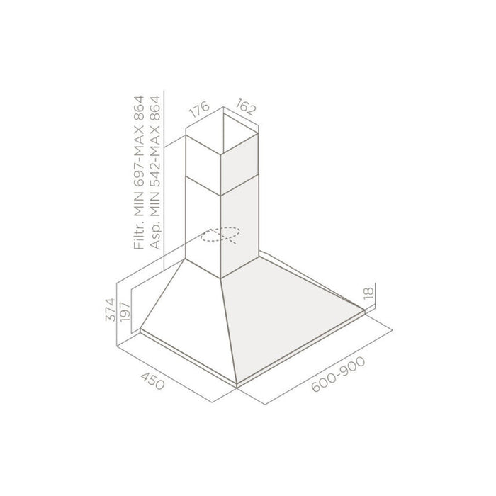 Elica Missy Chimney Hood - St/Steel Image 3
