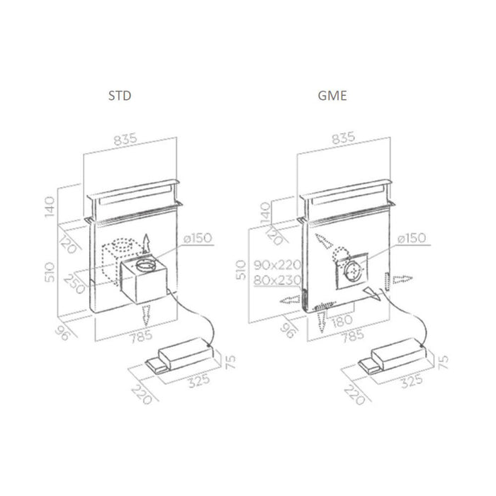 Elica Pandora GME 90cm Downdraft Extractor (No Motor) Image 4