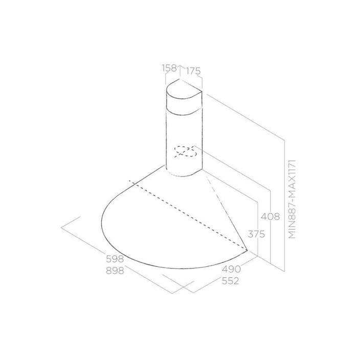 Elica Tonda Chimney Hood - St/Steel Image 2